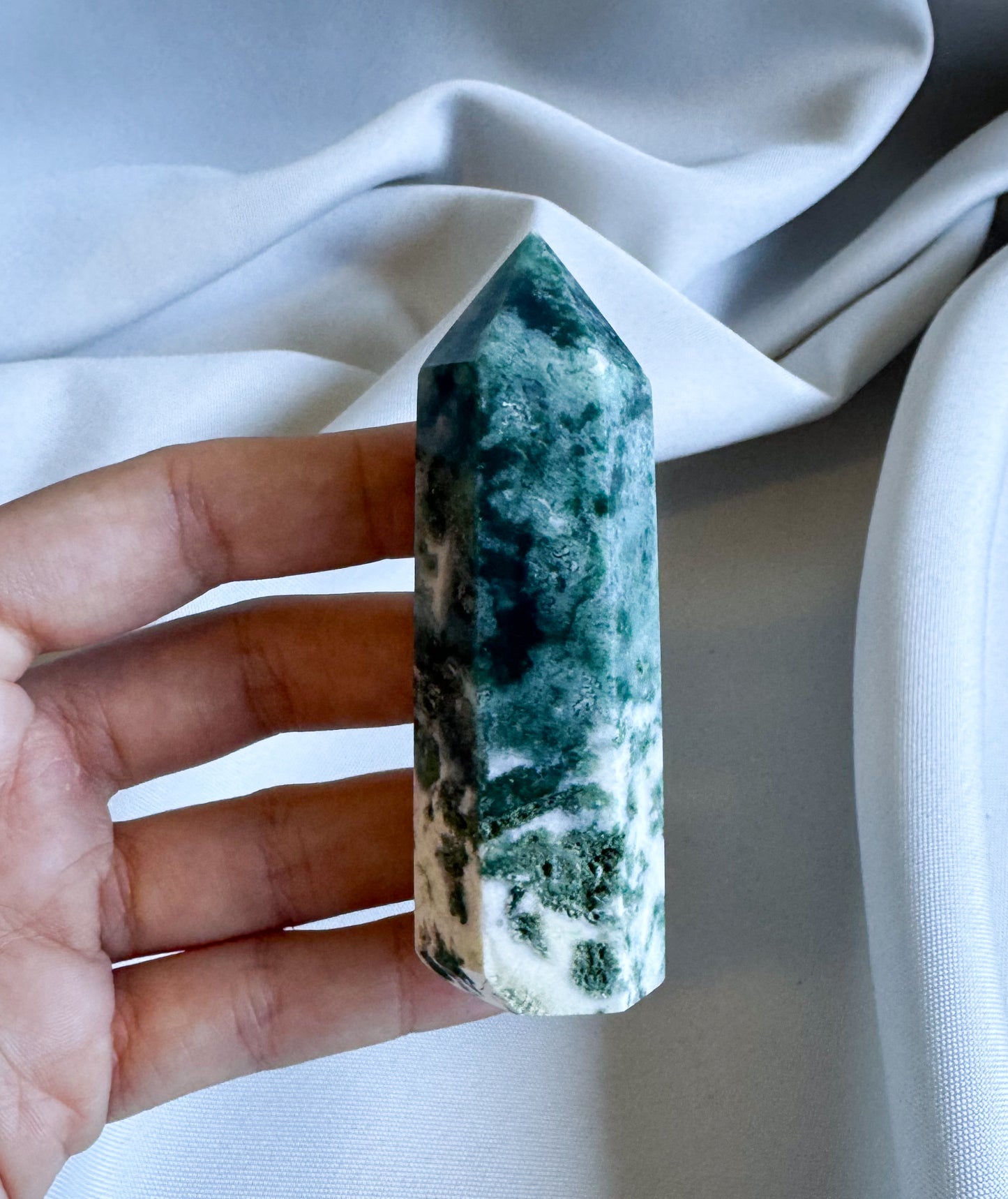 Moss agate tower