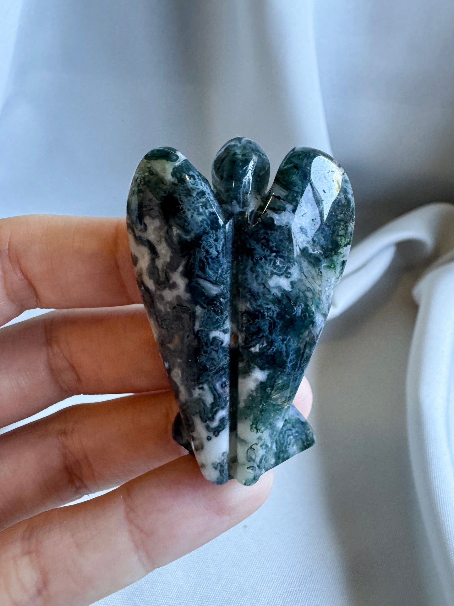 Moss agate angel