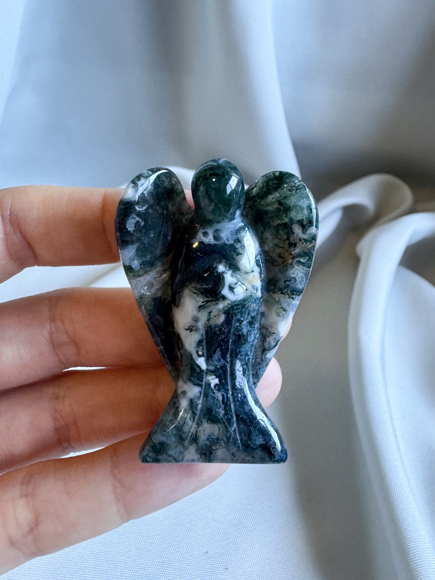 Moss agate angel