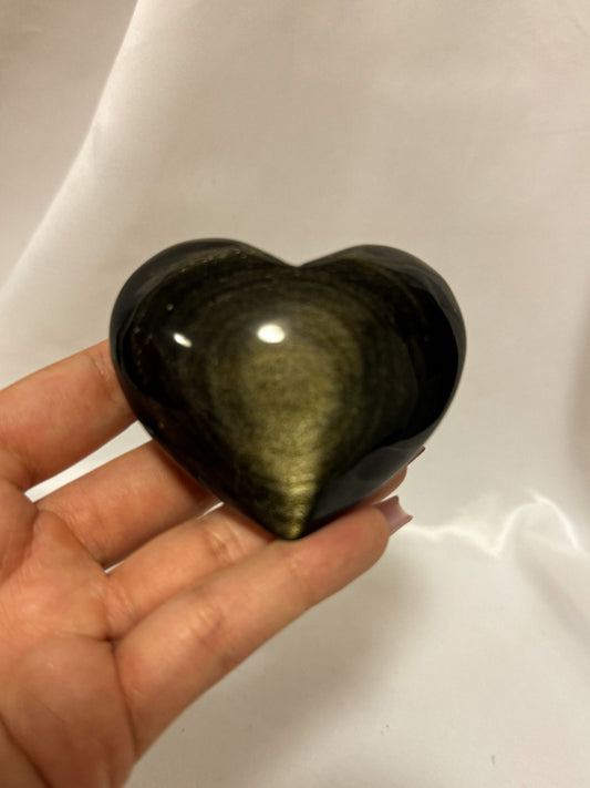 Gold Obsidian heart