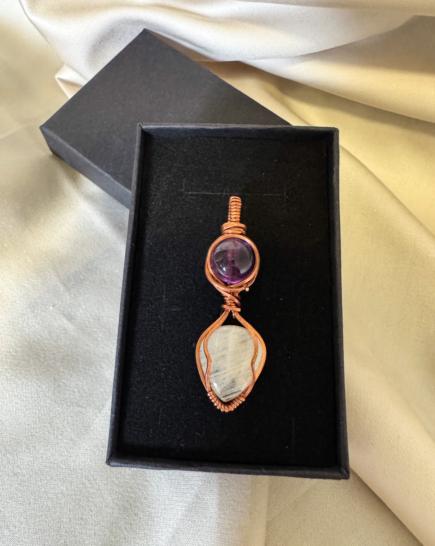 Moonstone & Amethyst pendant