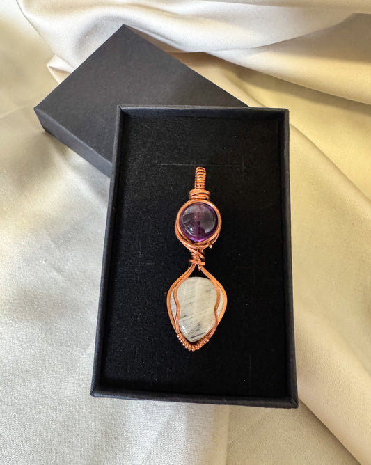 Moonstone & Amethyst pendant