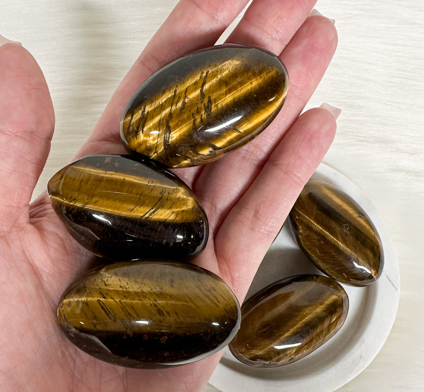 Tigers Eye Palm Stone